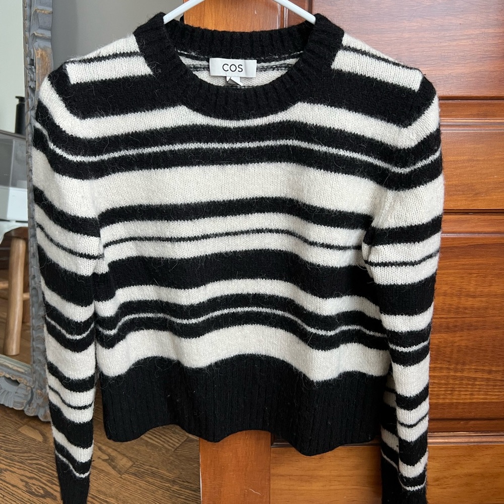 COS Black and White Striped Sweater